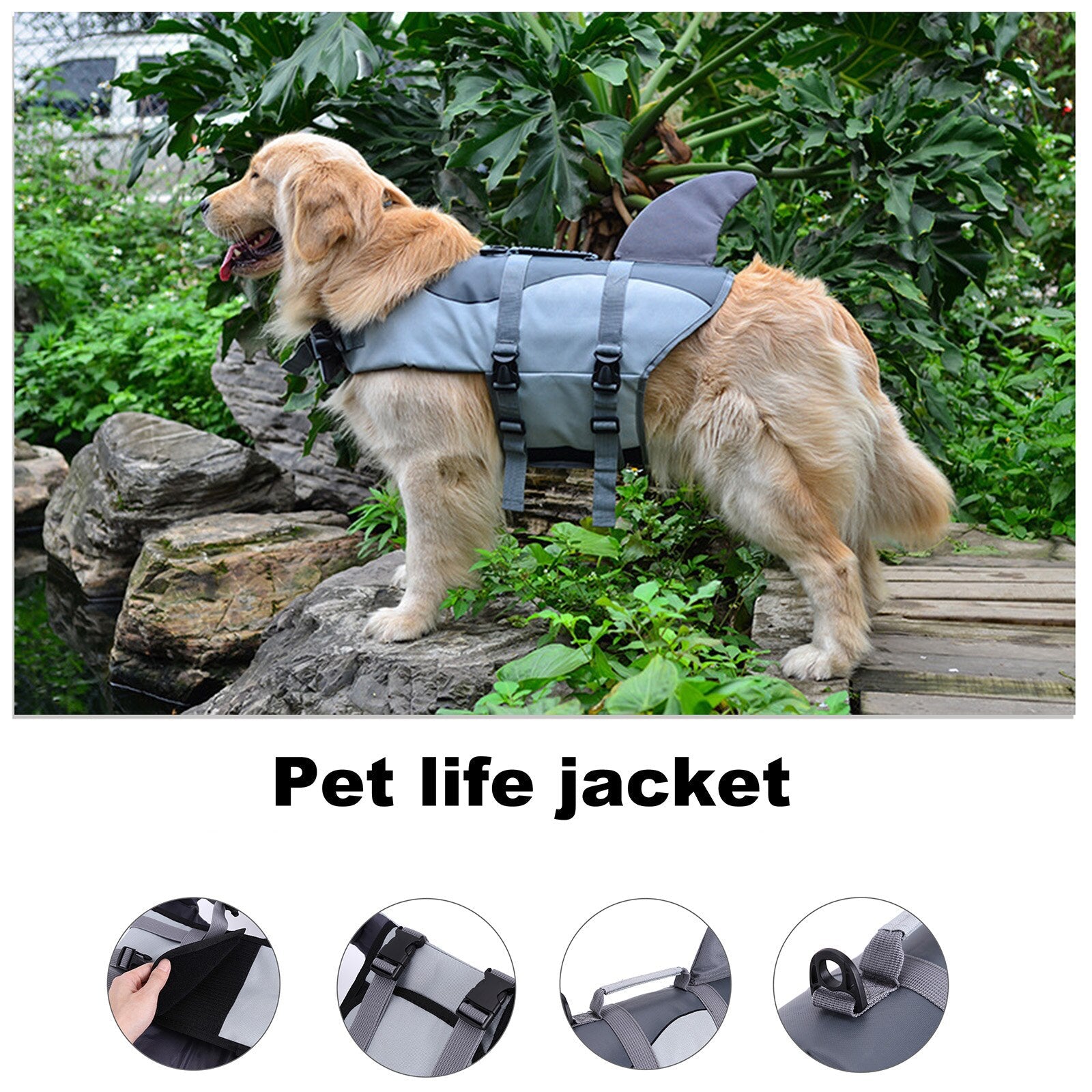 Adjustable Shark Life Vest for Dogs